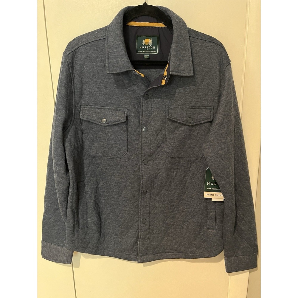 Horizon by Bass Creek Outfitters Blue Fleece Snap Shirt Jacket Men's Size Medium